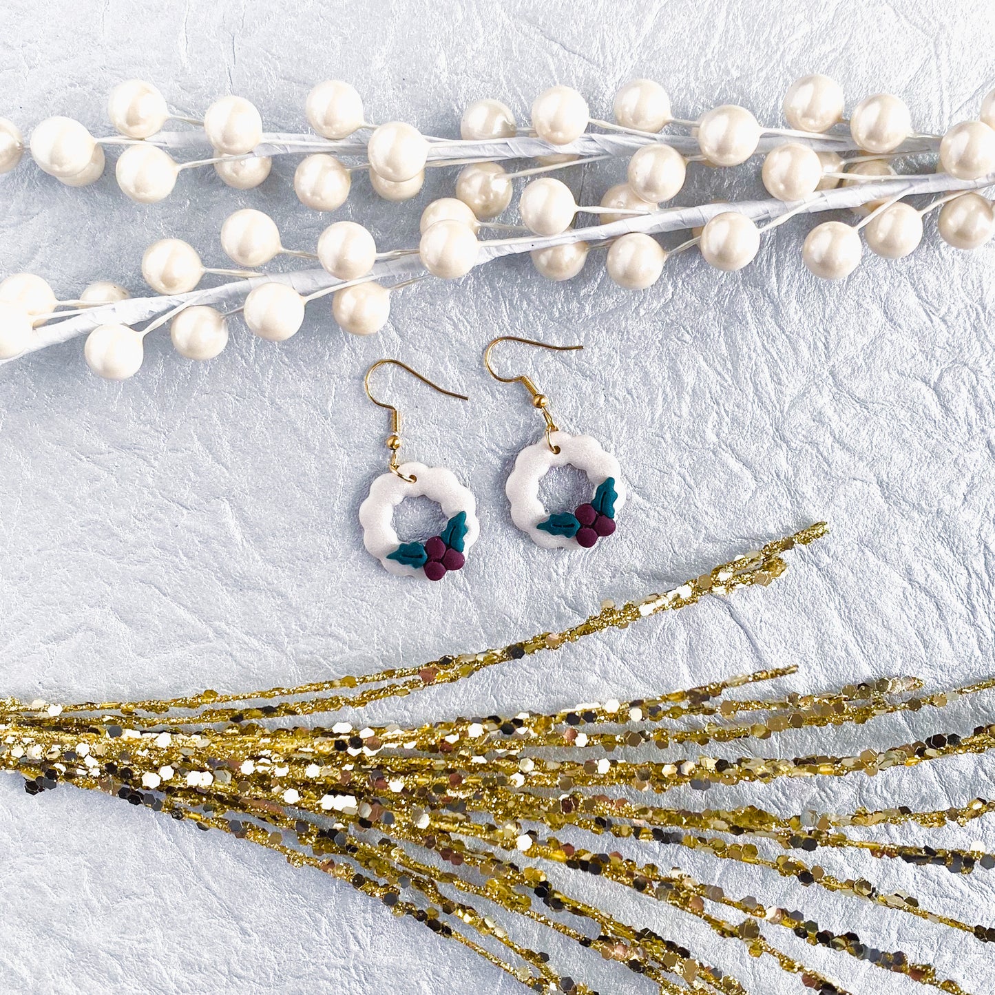 Holly Berry Wreath Dangles
